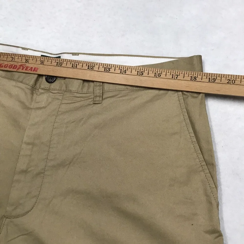 NWT J CREW Oarsman Portsider Shorts Men 36 Khaki Beige Flat Front Chino Beach